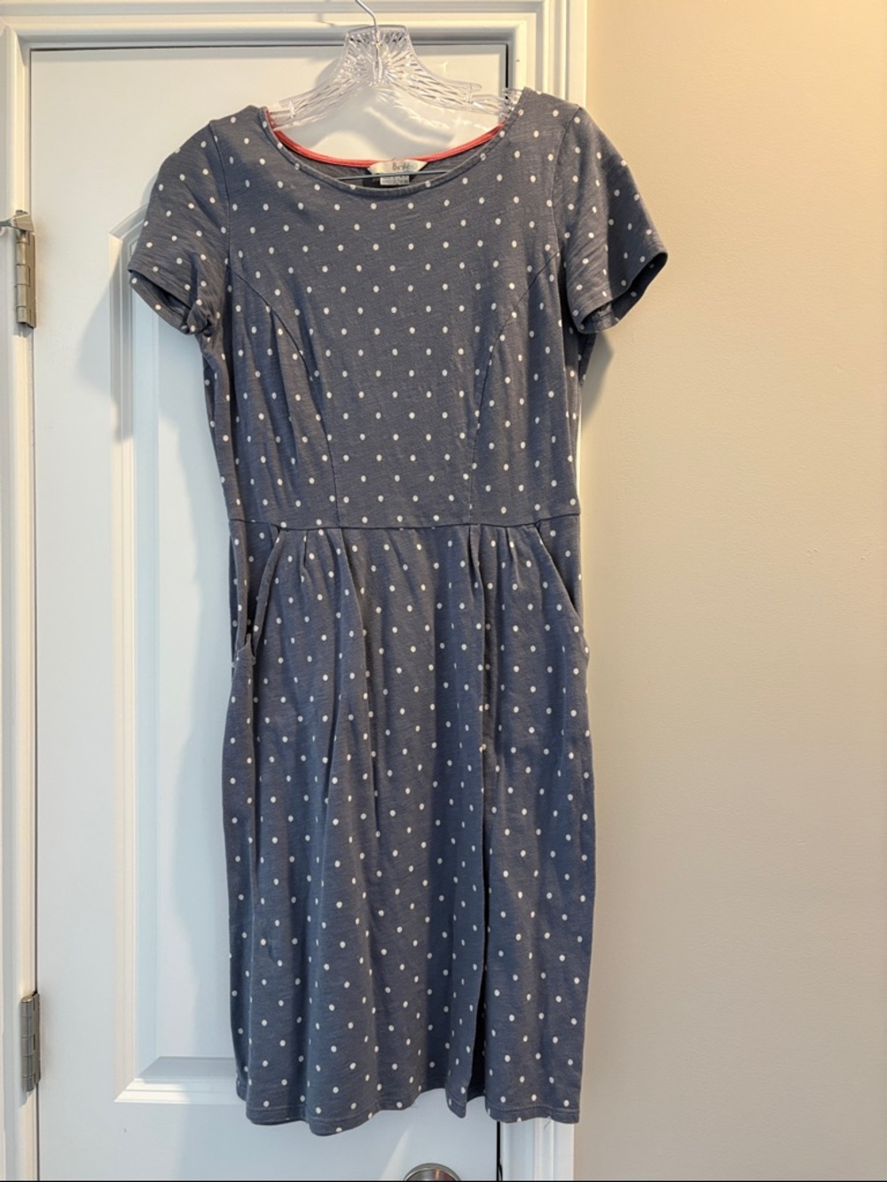 Boden Blue/Gray Polka Dot Short SleeveDress